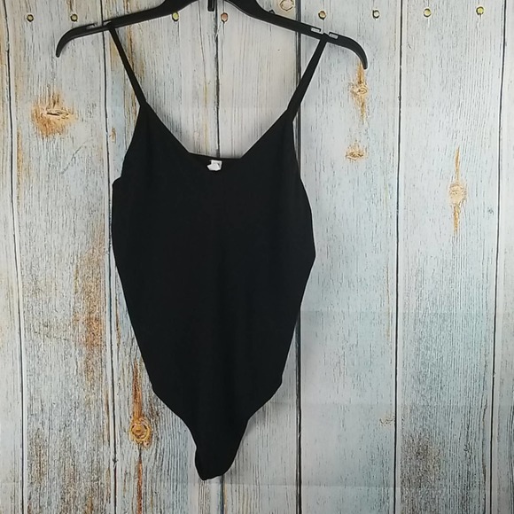🌵4/$20  BP Nordstrom Women's Bodysuit Thong Cut Black Ribbed Sleeveless  XL - Picture 2 of 6
